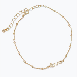 Periwinkle Gold Stations Love Anklet