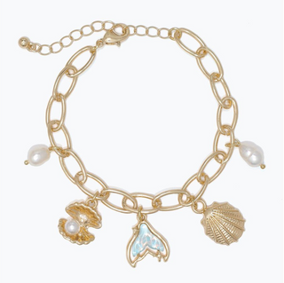 Periwinkle Charmy Sea Life Pearl Bracelet