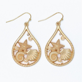 Periwinkle Gold Sea Life Cutout Earrings