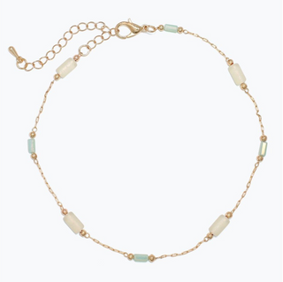 Periwinkle Soft Pastel Stationed Bead Anklet