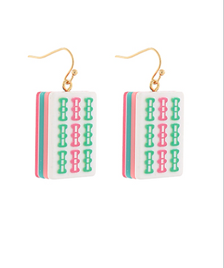 Mahjong Tile Earrings - Geo