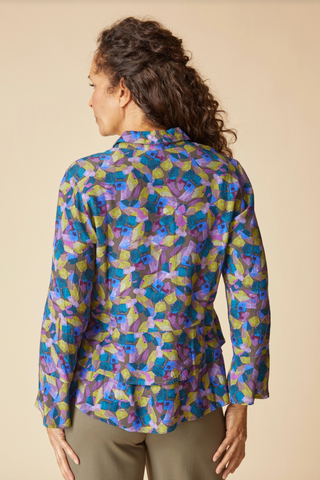 Habitat Rayon Crepe Painted Stones Flounce Shirt