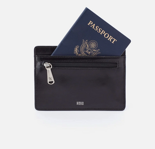 Hobo Euro Slide Card Case In Polished Leather