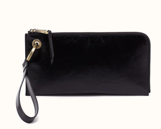 Hobo Jett Wristlet In Polished Leather