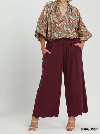 Umgee Scallop Hem Pant