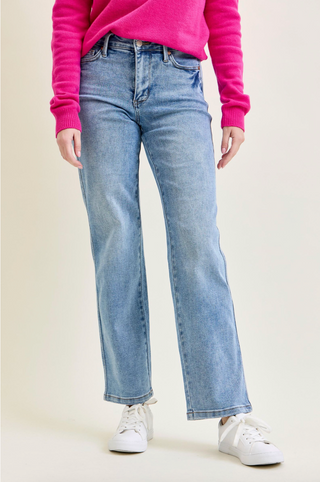 Judy Blue Mid Rise Tummy Control Vintage Straight Jeans