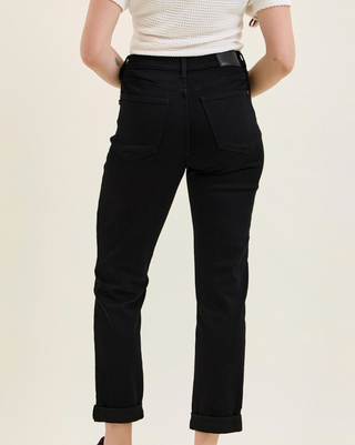 Judy Blue High Waist Tara Girlfriend Jeans- Black