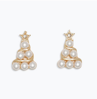 Cuties Pearl Christmas Tree Earrings