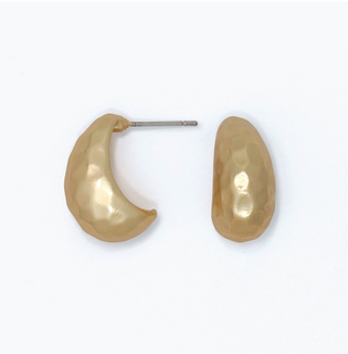 Periwinkle Hammered Burnish Gold Drop Earrings