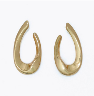 Periwinkle Gold Polished Open Drop Earrings
