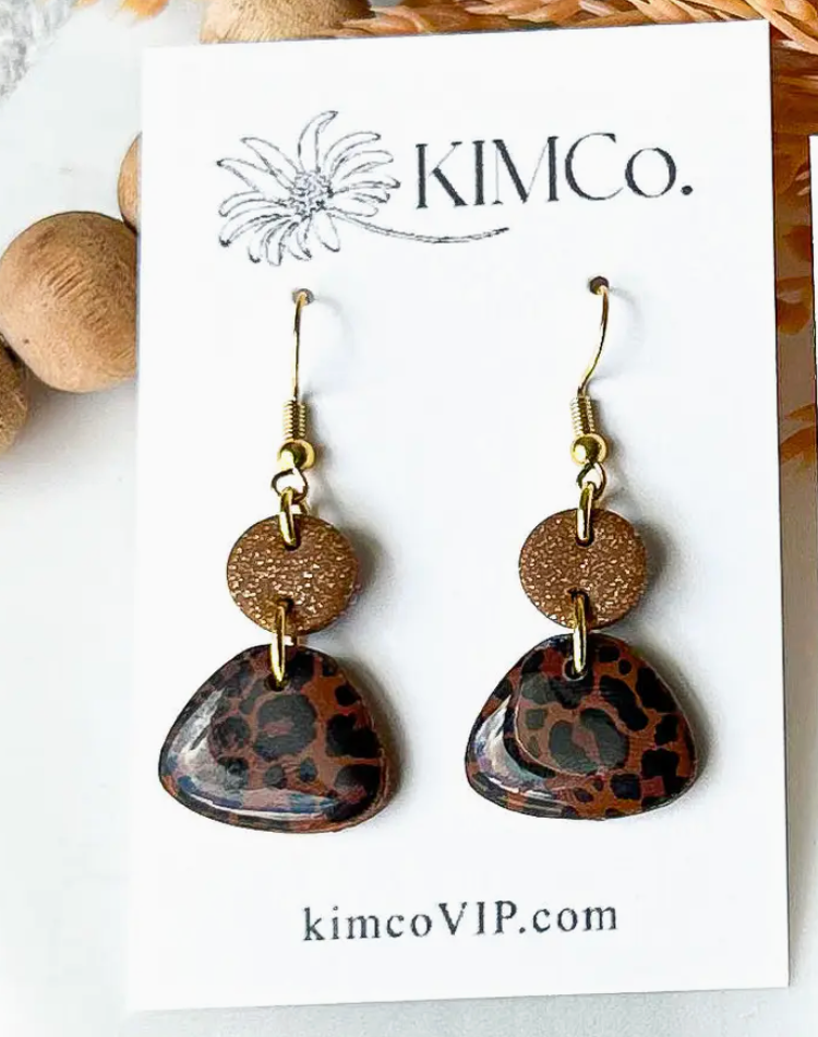 Leopard Print Polymer Clay Earrings