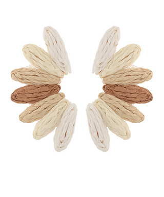 Raffia Wing Stud Earrings