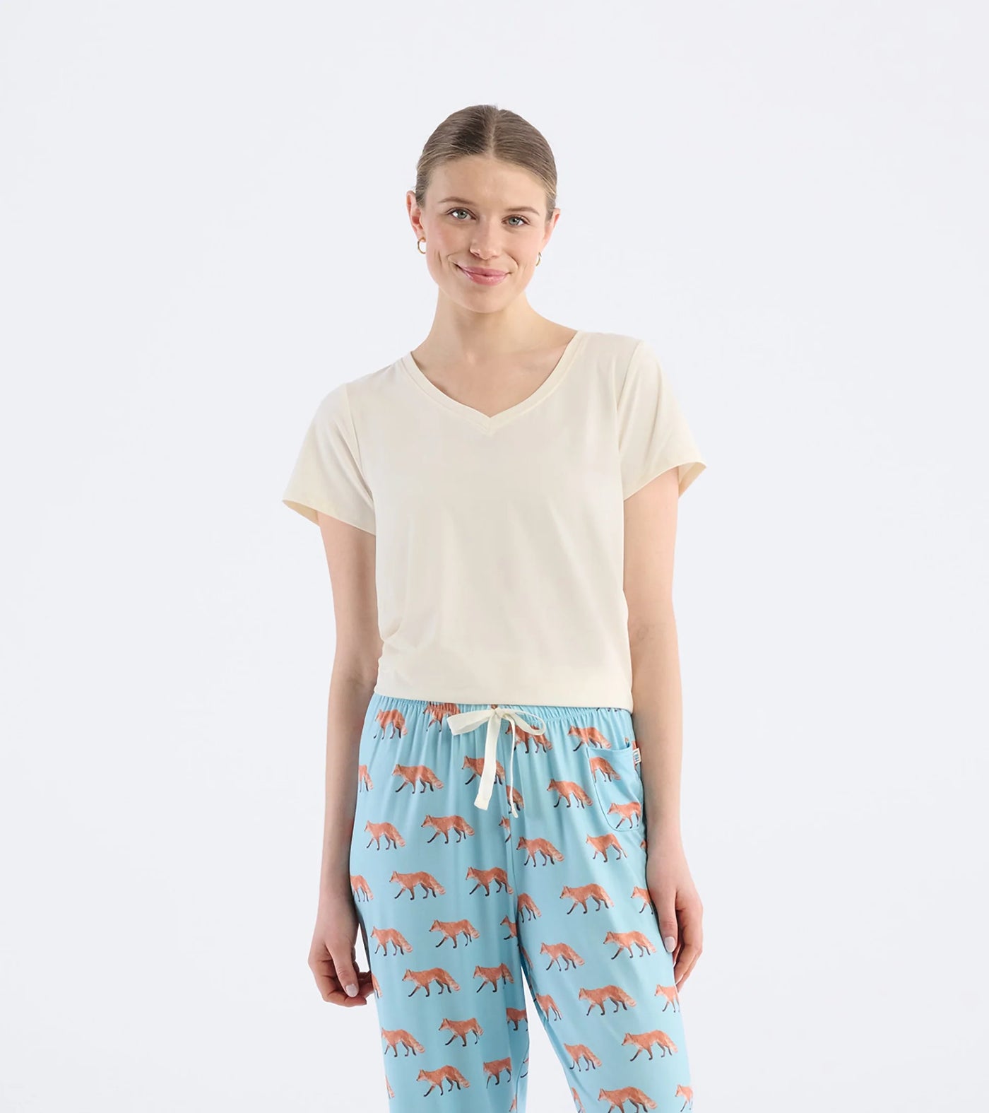 Capelton Road PJ V-Neck Cream T-Shirt In a Bag