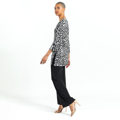 Clara Sun Woo Cheetah Spot Flutter Cuff Side Vent Tunic