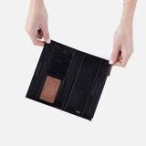 Hobo Jill Large Bifold Wallet In Polished Leather