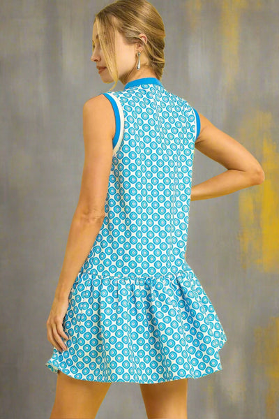 Umgee Geo Retro Drop Waist Dress