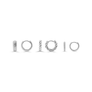Stia XO Twist and Texture 3 Pack Earrings
