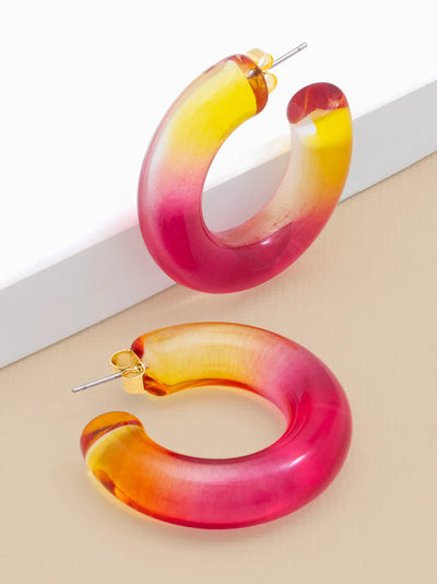 Zenzii Chunky Ombre Lucite Open Hoop Earring Jewelry