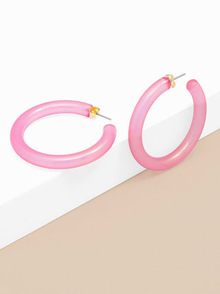 Lucite Shimmer Hoop Earring
