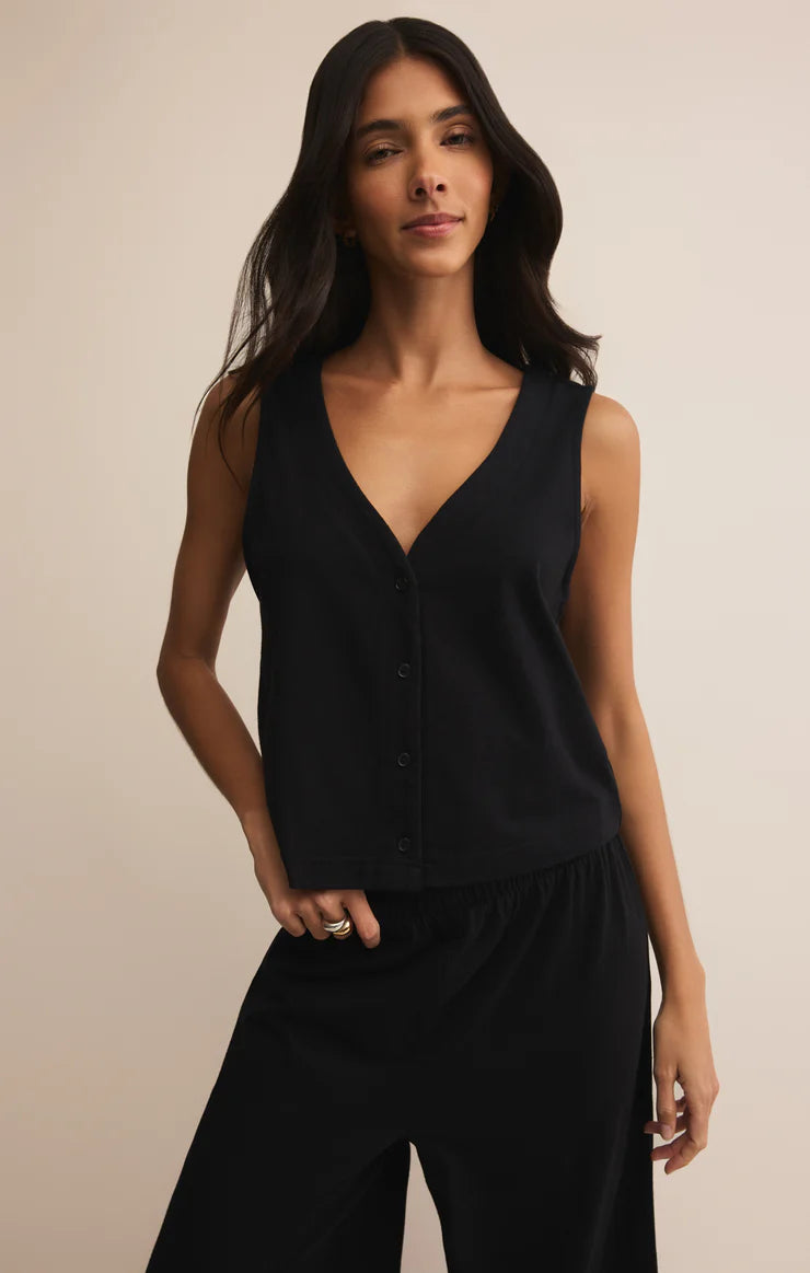 Z Supply Solace Jersey True Black Top