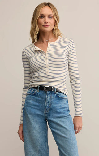 Z Supply Stella Stripe Henley Top