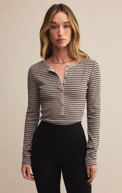 Z Supply Stella Stripe Henley Top
