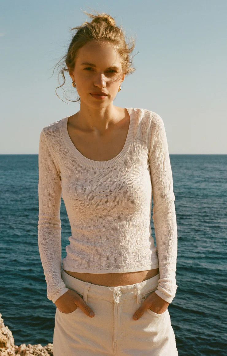 Z Supply Tibi Scoop Mesh Sweater