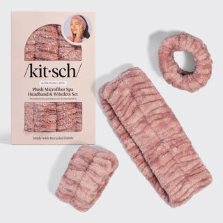 KITSCH Spa Headband and Wristlets 3pc Set - Terracotta