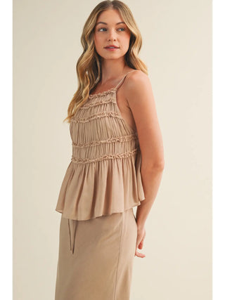 Tiered Ruffle Bodice Babydoll Cami