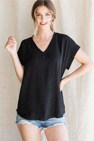Best Selling Cap Sleeve Raw Edge Top