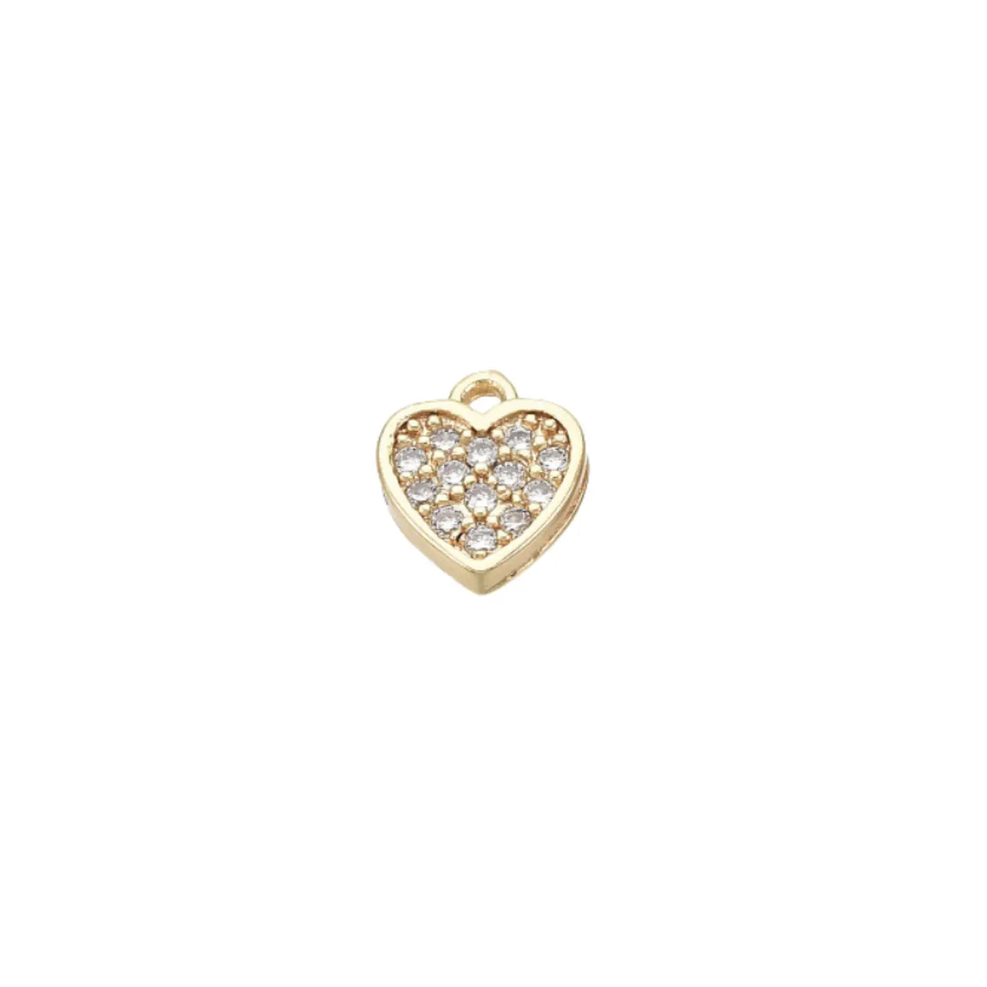 Gold CZ Heart Charm