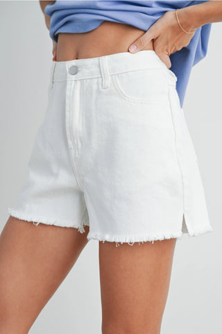High Waisted Denim Shorts with Pockets