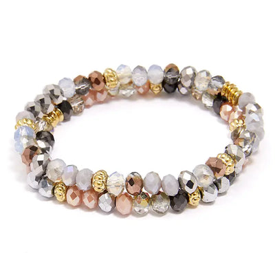 Zenzii Colorful Crystal Beaded Stretch Bracelet