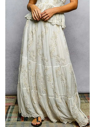 Pol Embroidered Maxi Skirt