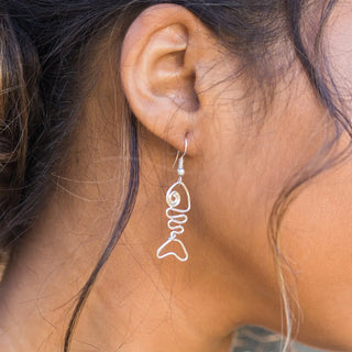 Silver Plated Earrings - Fish