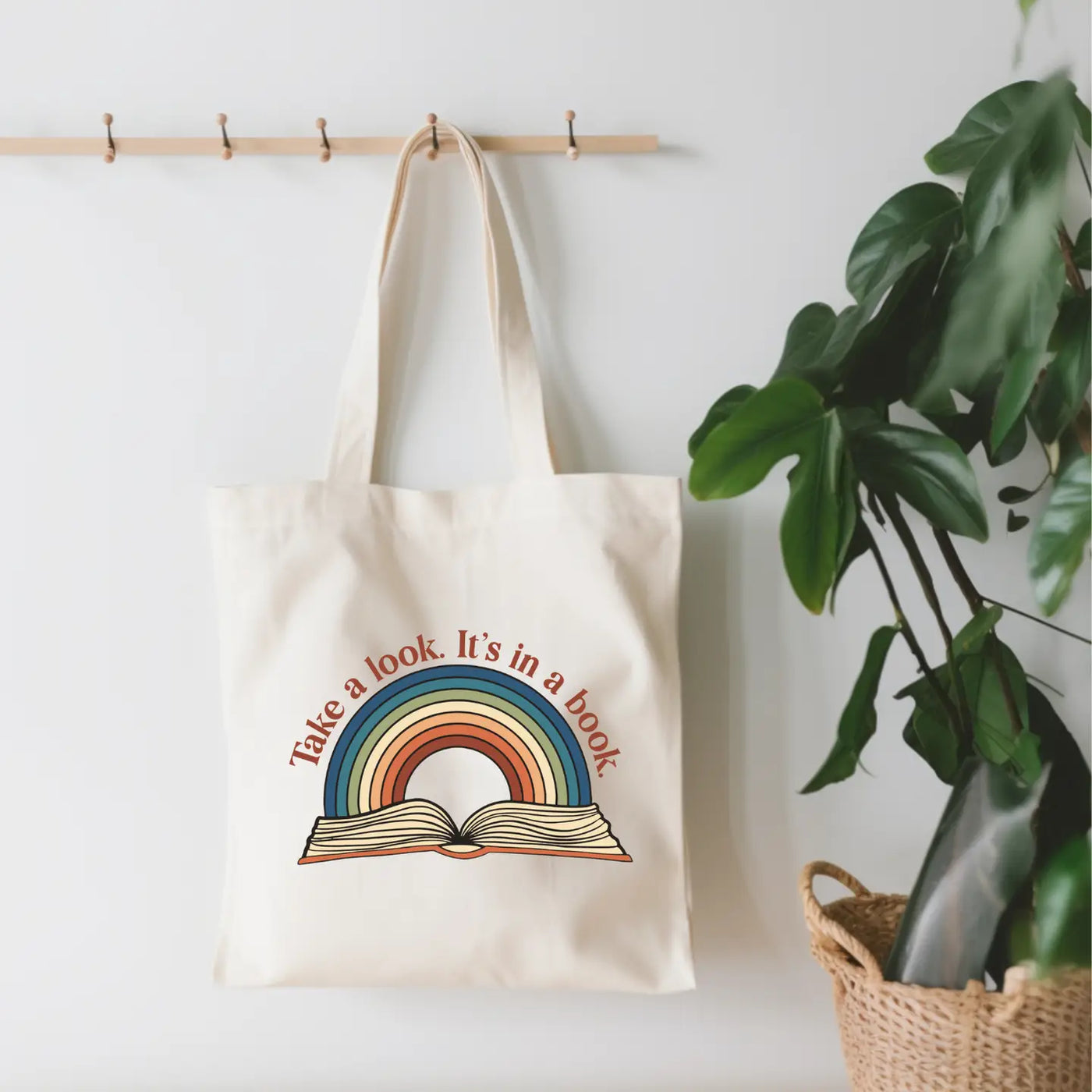 Take A Look in A Book Small Canvas Tote Bag