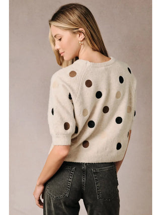 Polka Dot Short Sleeve Sweater