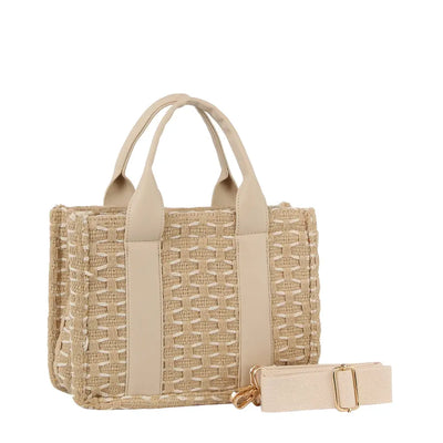 Tweeded Washed Monogram Crossbody Tote