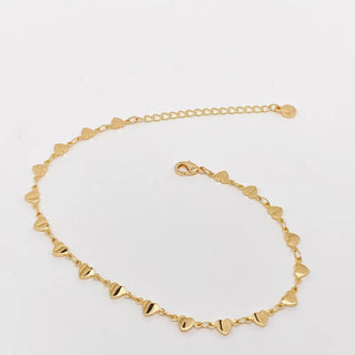 Heart Charm Gold Plated Anklet