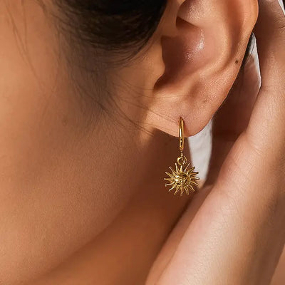 Sun Huggie Hoop Earrings