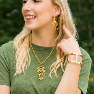 Gold Plated Earrings - Jellyfish