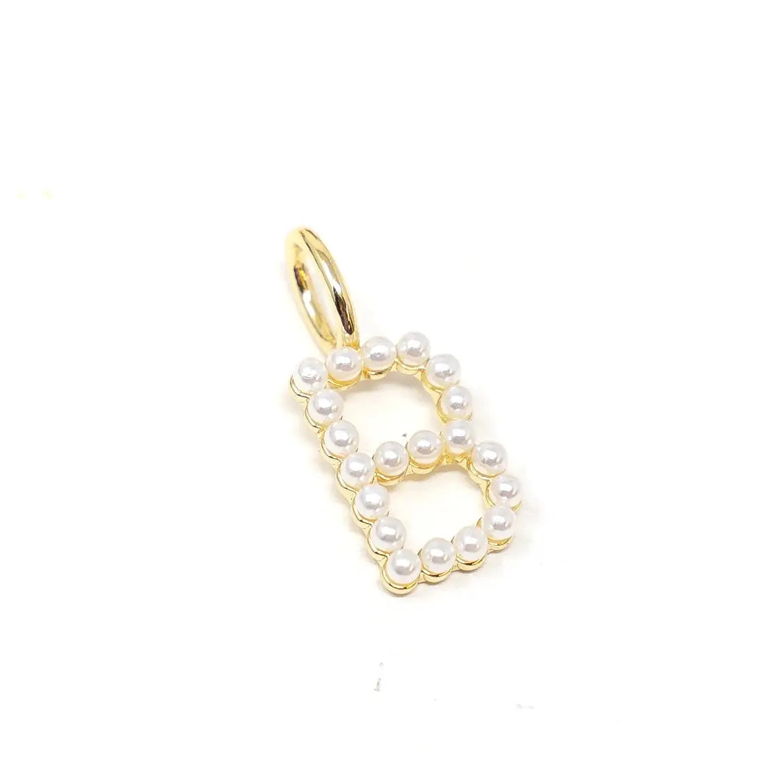 Gold Pearl Initial Charms