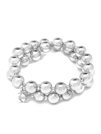 Zenzii Double-stranded, stretch bracelet made of shiny metal beads