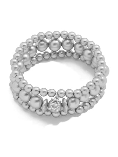 Zenzii Metallic Stretch Beaded Bracelet Set