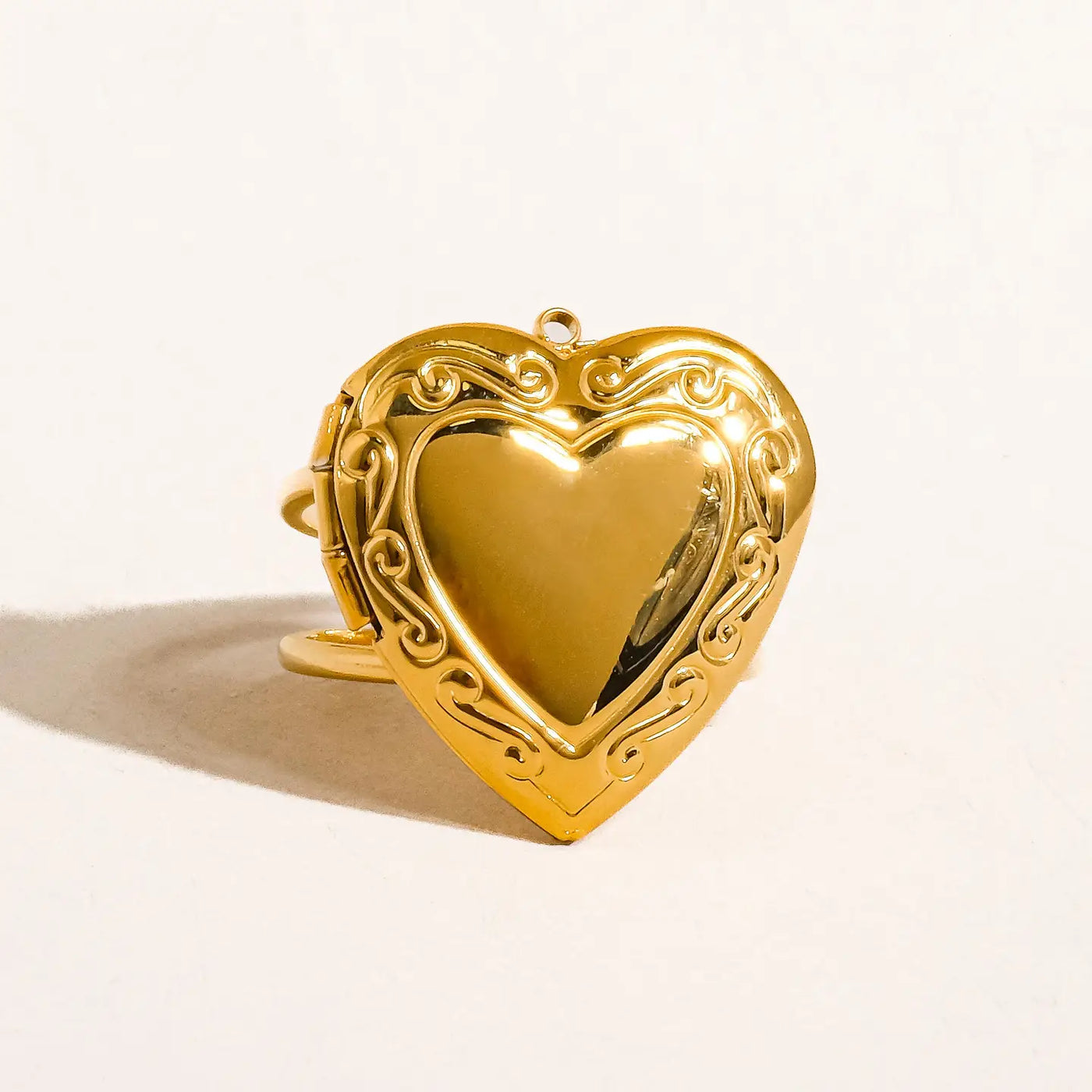 Adjustable Locket Heart Ring