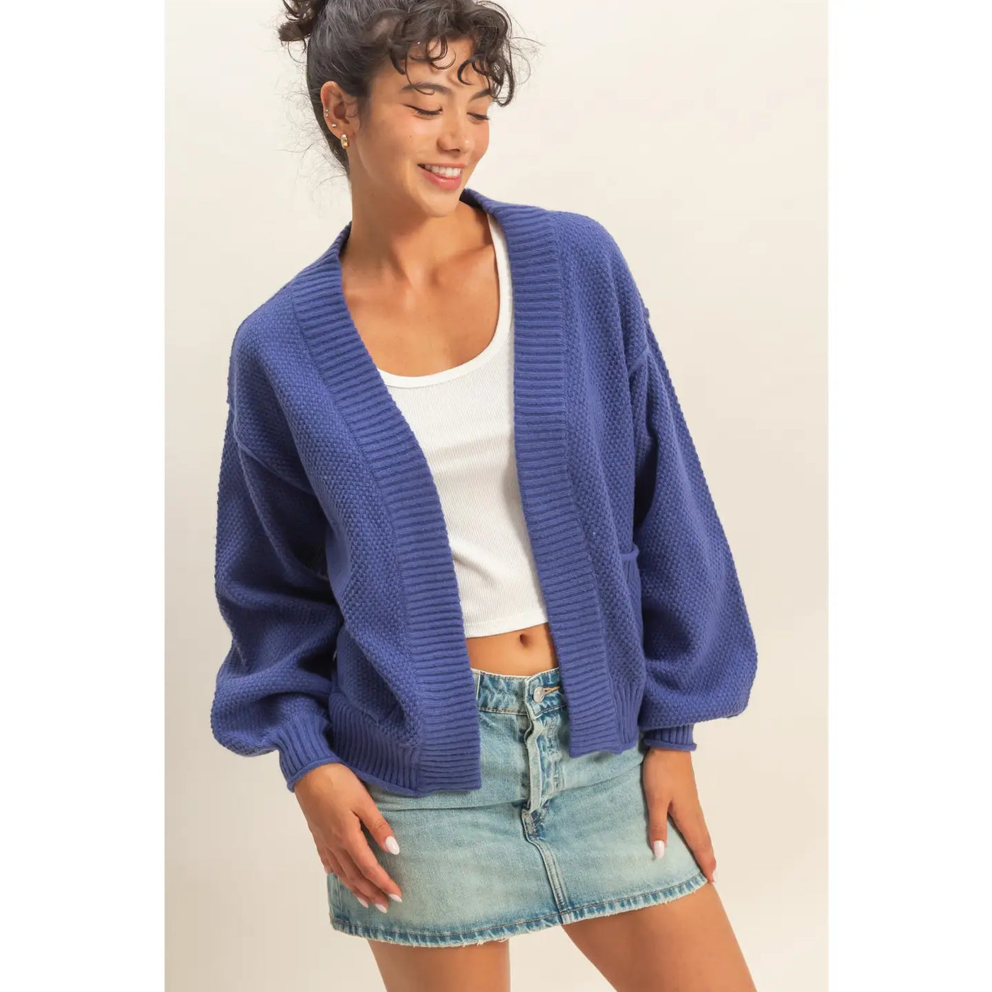 Oversized Textured Knit Cardigan
