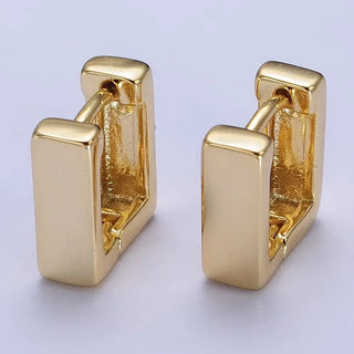 Gold Filled 10mm Mini Square Huggie Hoop Earrings