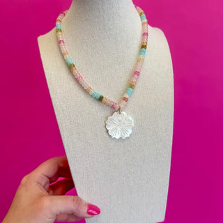 Seaside Floral Beaded Necklace