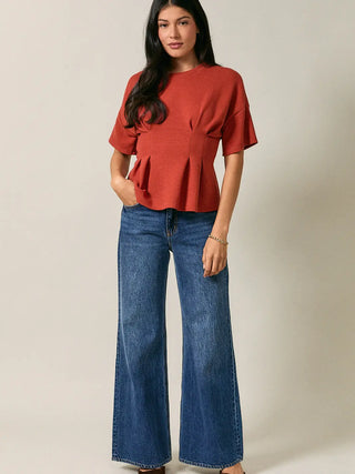 Rustic Rose Pleat Top