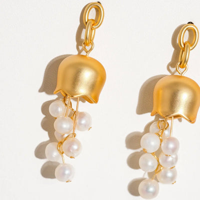 Bellflower Pearl Earrings